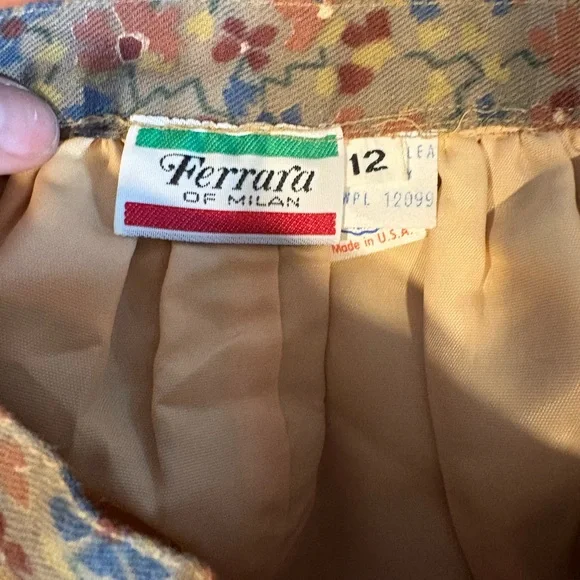 Vintage Ferrara of Milan Paisley Skirt Union Made USA Vintage 12- Modern Small - Picture 6 of 8